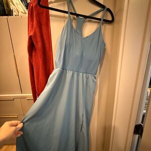 HALARA Light Blue Midi Dress